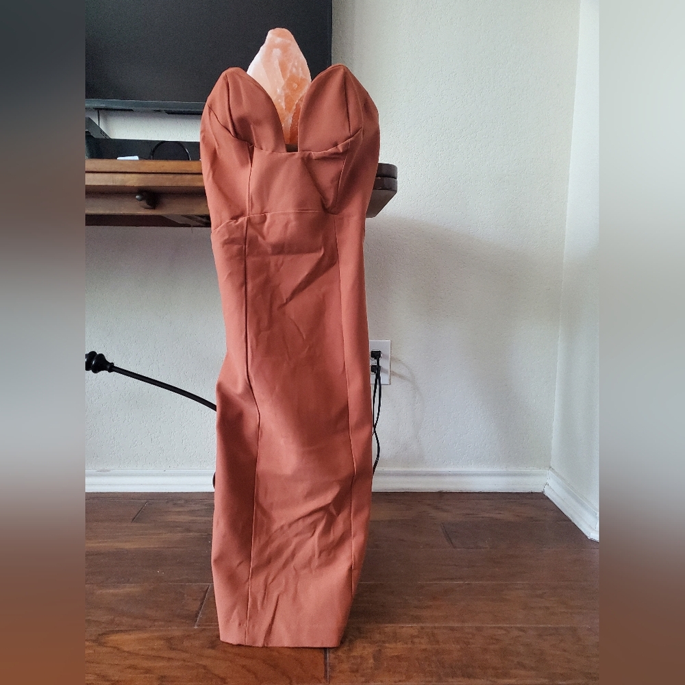 Kookai Elegant Rust Orange Strapless Dress